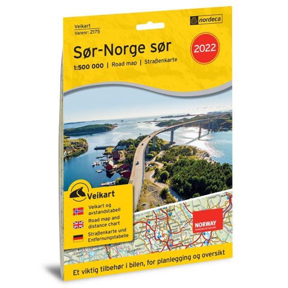 Forside av Veikart Sør-Norge Sør kart