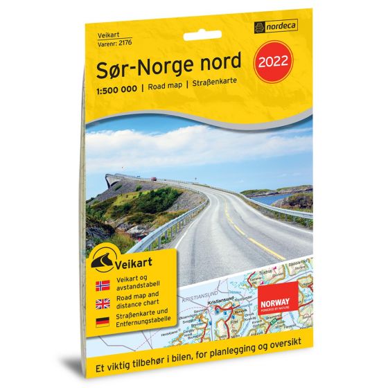 Forside av Veikart Sør-Norge Nord kart