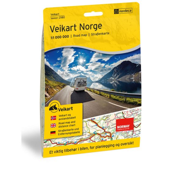 Forside av Veikart Norge 1:1 000 000 kart