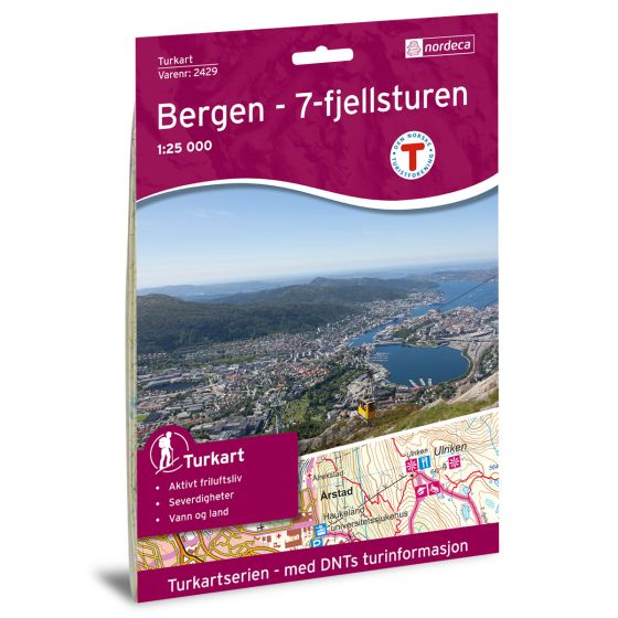 Bergen - 7-Fjellsturen 1:25 000 kart