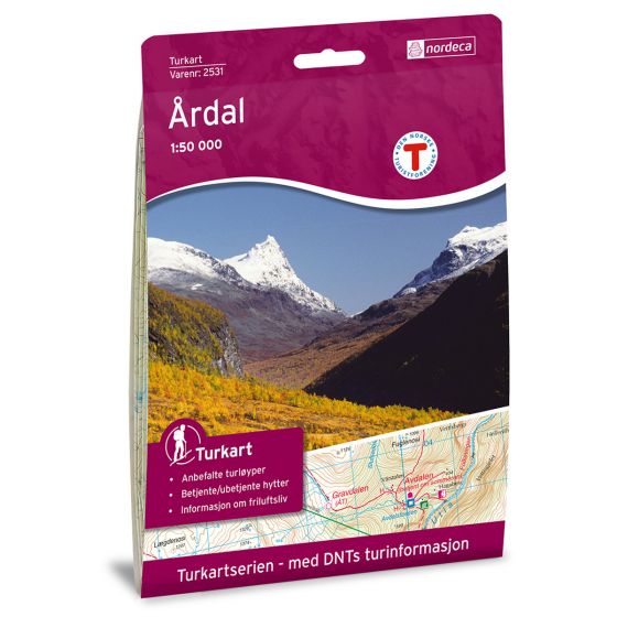 Forside av Årdal 1:50 000 kart