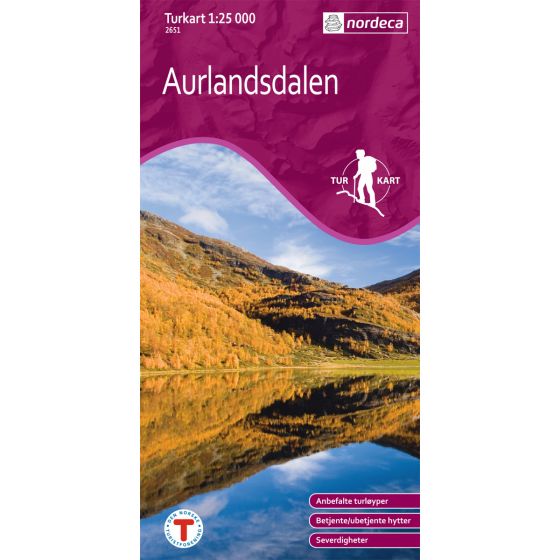 Forside av Aurlandsdalen Østerbø 1:25 000 kart