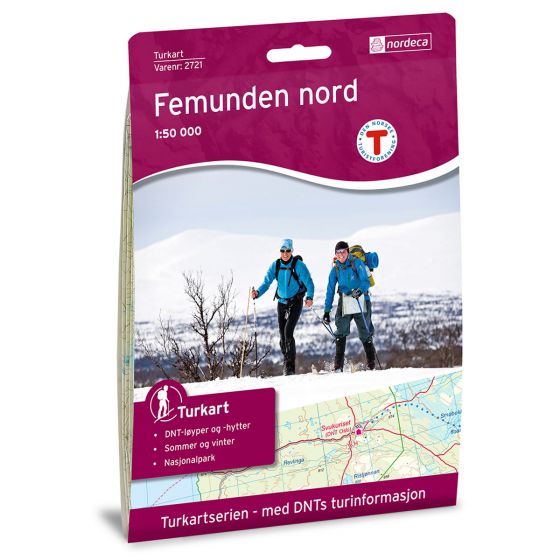 Forside av Femunden Nord 1:50 000 kart