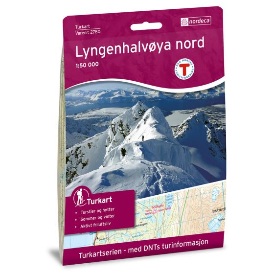 Forside av Lyngenhalvøya Nord 1:50 000 kart