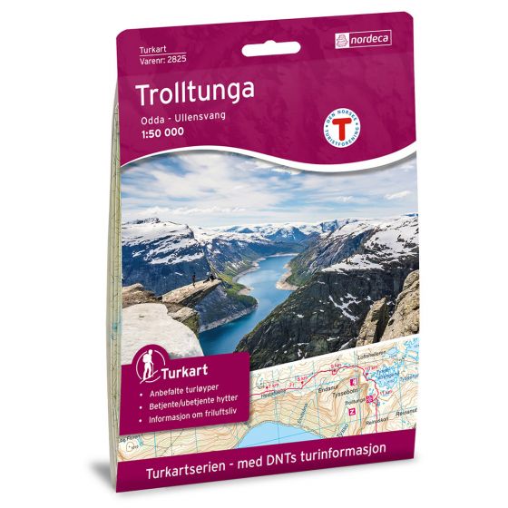 Forside av Trolltunga, Odda - Ullensvang 1:50 000 kart