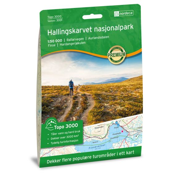Cover image for Hallingskarvet nasjonalpark 1:50 000 map