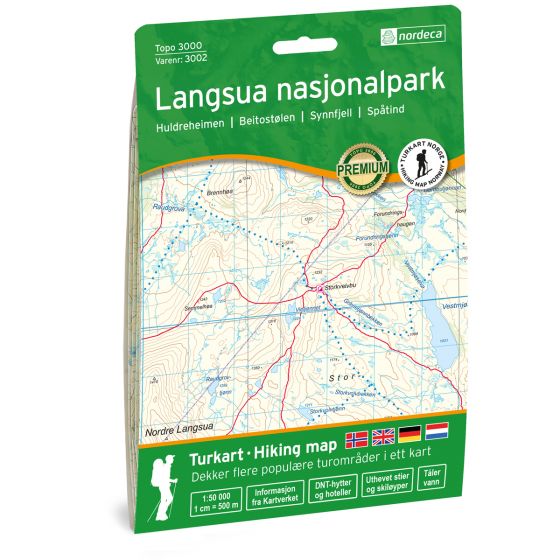 Produktbild für Langsua Nasjonalpark 1:50 000 Karte
