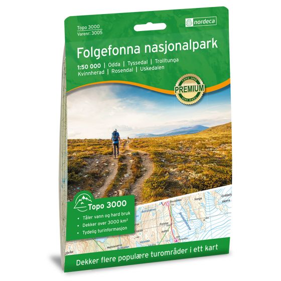 Cover image for Folgefonna Nasjonalpark 1:50 000 map