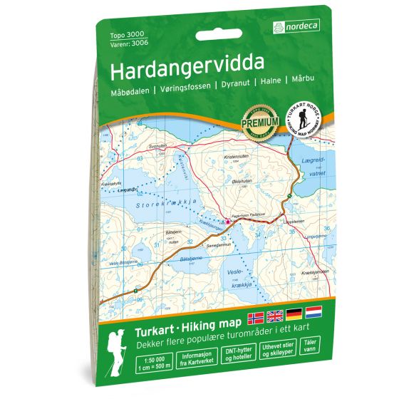Produktbild für Hardangervidda 1:50 000 Karte