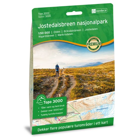 Forside av Jostedalsbreen Nasjonalpark 1:50 000 kart