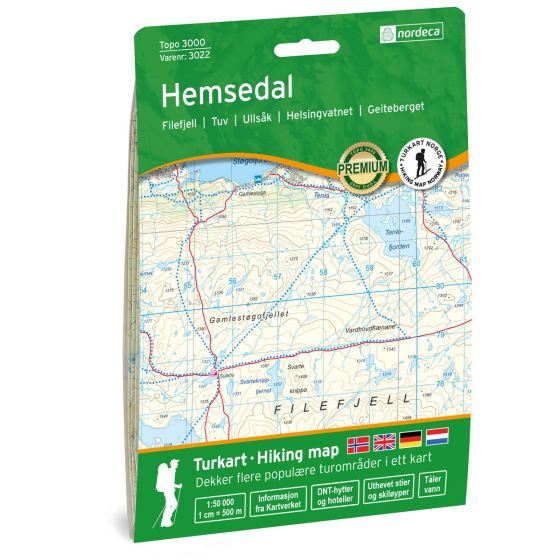 Cover image for Hemsedal 1:50 000 map