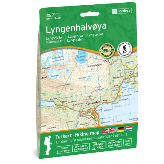 Lyngenhalvøya Topo 3000 Hiking map
