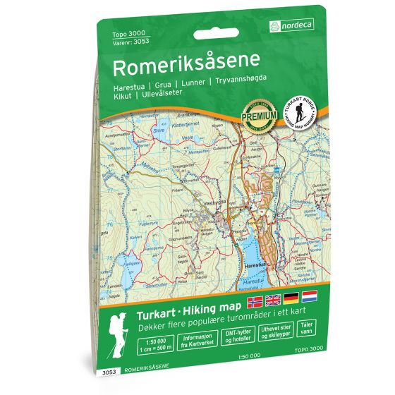 Produktbild für Romeriksåsene 1:50 000 Karte