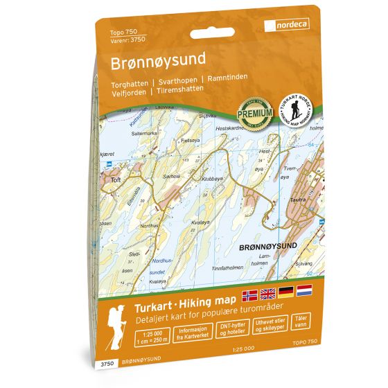 Forside av Brønnøysund 1:25 000 kart