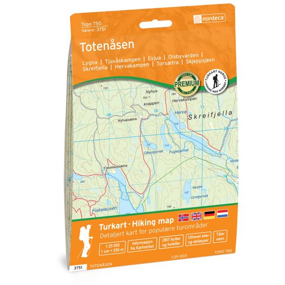 Cover image for Totenåsen 1:25 000 map