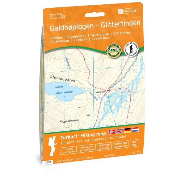 Produktbild für Galdhøpiggen – Glittertinden 1:25 000 Karte