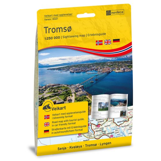 Forside av Tromsø 1:250 000 m/hefte kart