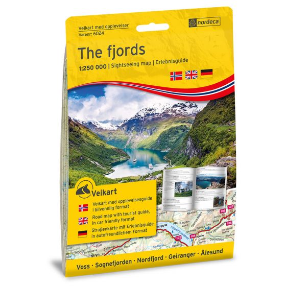 Produktbild für The fjords 1:250 000 m/hefte Karte