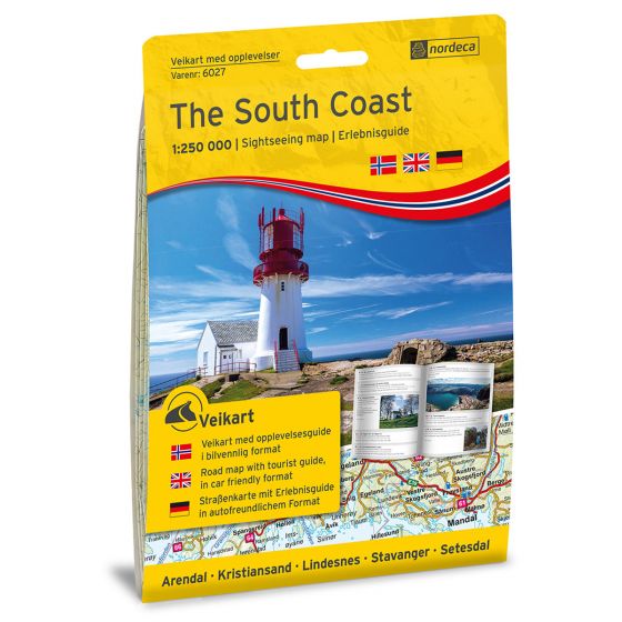 Forside av The South Coast 1:250 000 m/hefte kart