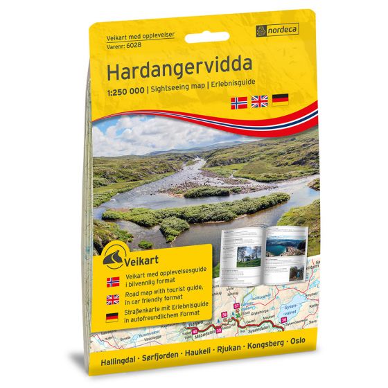 Forside av Hardangervidda 1:250 000 m/hefte kart