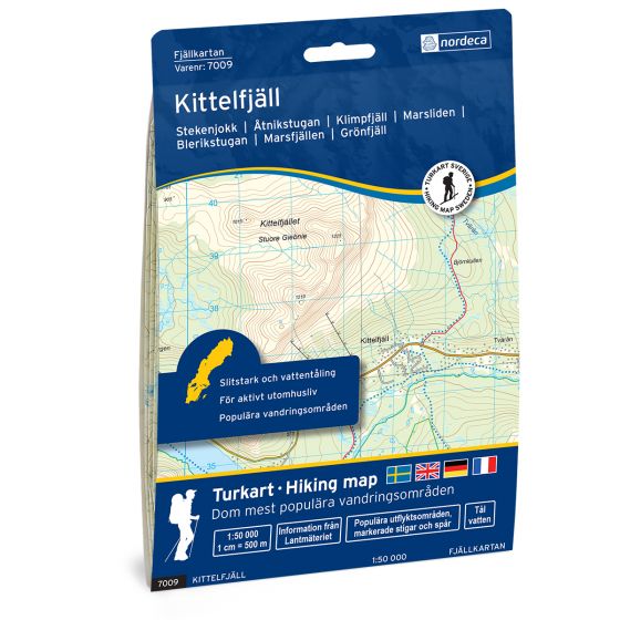 Forside av Kittelfjäll 1:50 000 kart