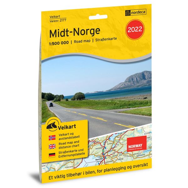 Forside av Veikart Midt-Norge kart