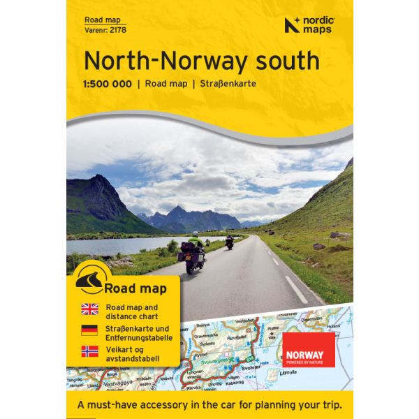 Forside av Veikart Nord-Norge Sør kart