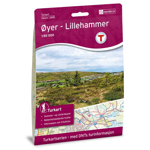 Forside av Øyer - Lillehammer 1:50 000 kart