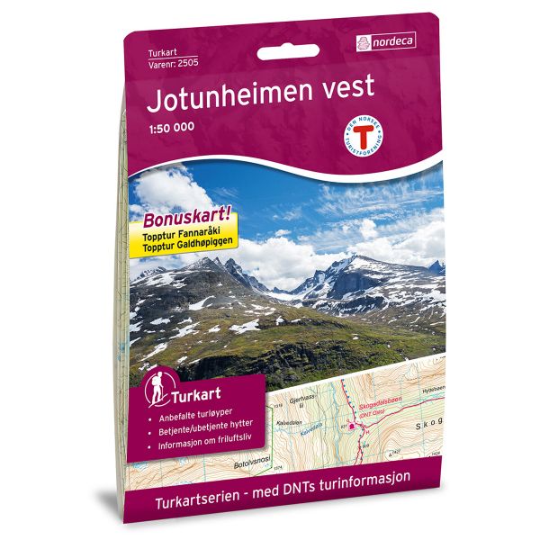 Forside av Jotunheimen Vest 1:50 000 kart