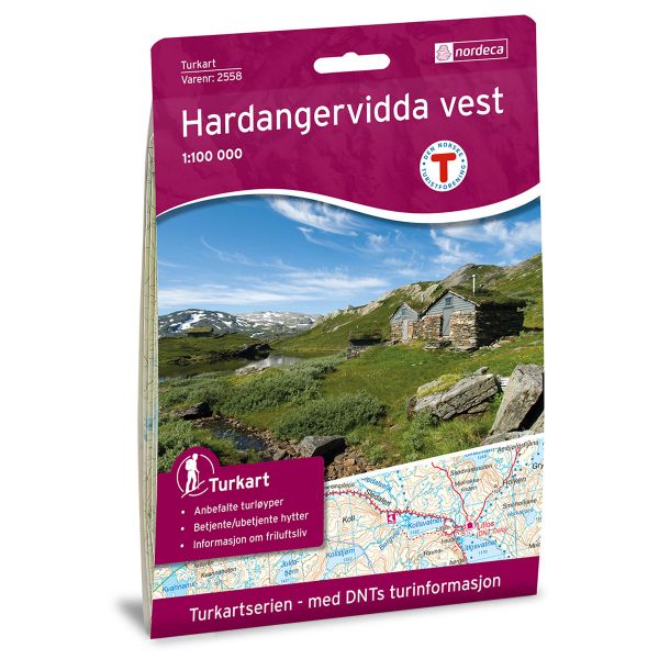 Forside av Hardangervidda Vest 1:100 000 kart