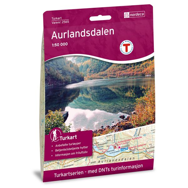 Forside av Aurlandsdalen 1:50 000 kart