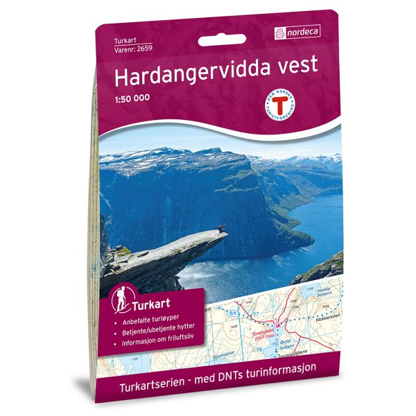 Forside av Hardangervidda Vest 1:50 000 kart