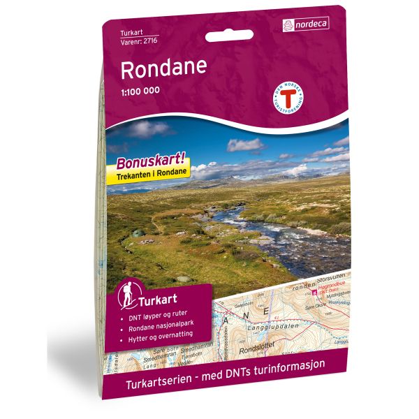 Forside av Rondane 1:100 000 kart