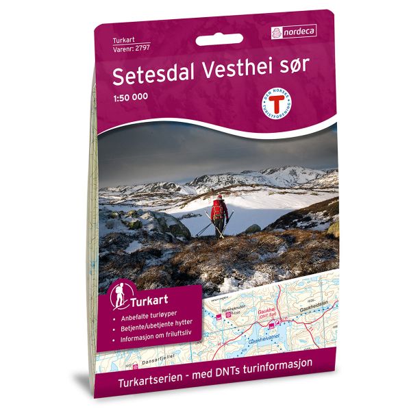 Forside av Setesdal Vesthei Sør 1:50 000 kart