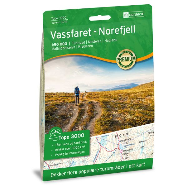 Forside av Vassfaret-Norefjell 1:50 000 kart