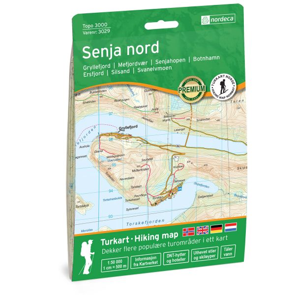 Senja nord Topo 3000 Hiking map
