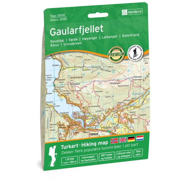 Gaularfjellet Topo 3000 Hiking map