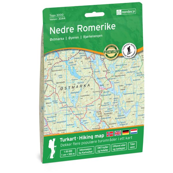Nedre Romerike Topo 3000 Hiking map