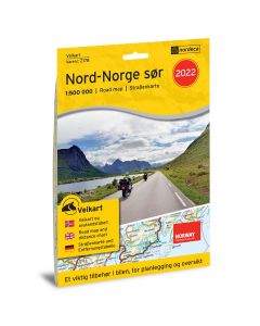 Forside av Veikart Nord-Norge Sør kart