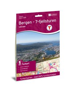 Forside av Bergen - 7-Fjellsturen 1:25 000 kart