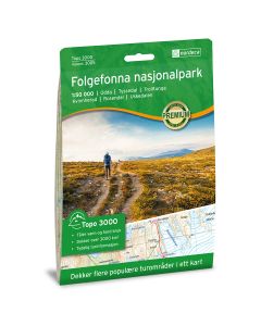 Forside av Folgefonna Nasjonalpark 1:50 000 kart
