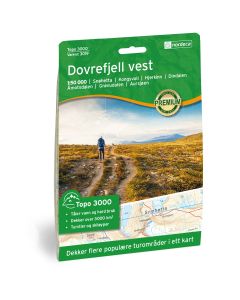 Forside av Dovrefjell Vest 1:50 000 kart