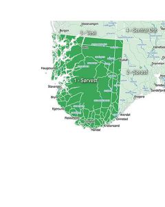 Garmin GPS kart Sørvest region 1