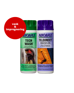 Nikwax vaskemiddel og impregnering til vanntett og pustende bekledning