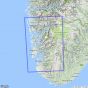 Dekningsområdet The South West Coast / Sørvestlandet 1:250 000 kartet