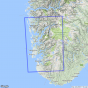 Dekningsområdet The South West Coast 1:250 000 m/hefte kartet